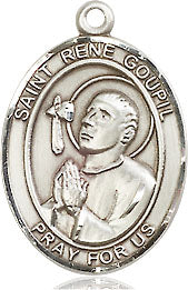 Extel Medium Oval Pewter St. Rene Goupil Medal, Made in USA