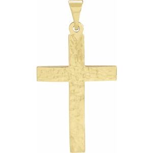 Extel Medium 14K Yellow Gold Mens Womens Religious Cross Pendant Charm Made in USA