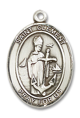 Extel Medium Oval Sterling Silver St. Clement Medal, Made in USA