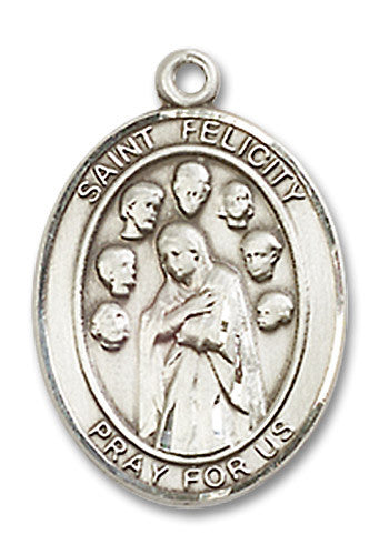 Extel Medium Oval Sterling Silver St. Felicity Medal, Made in USA