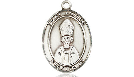 Extel Medium Oval Pewter St. Anselm of Canterbury Medal, Made in USA