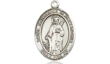 Extel Medium Oval Pewter St. Catherine of Alexandria Medal, Made in USA