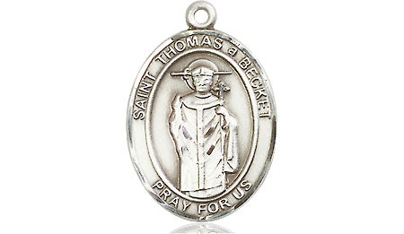 Extel Medium Oval Pewter St. Thomas A Becket Medal, Made in USA