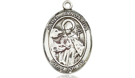 Extel Medium Oval Pewter St. Januarius Medal, Made in USA