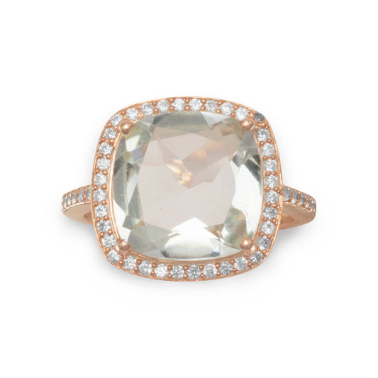 Extel 14K Rose Gold Plated Prasiolite Ring