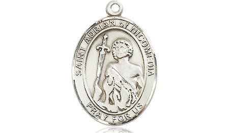 Extel Medium Oval Pewter St. Adrian of Nicomedia Medal, Made in USA