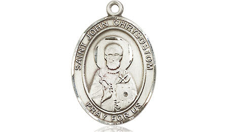 Extel Medium Oval Pewter St. John Chrysostom Medal, Made in USA