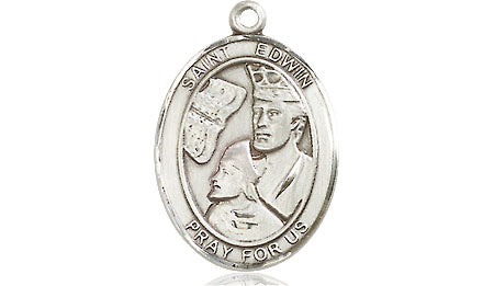 Extel Medium Oval Pewter St. Edwin Medal, Made in USA