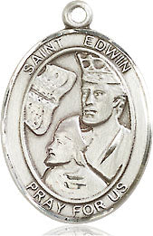 Extel Medium Oval Pewter St. Edwin Medal, Made in USA