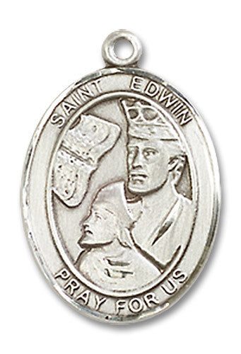 Extel Medium Oval Sterling Silver St. Edwin Medal, Made in USA