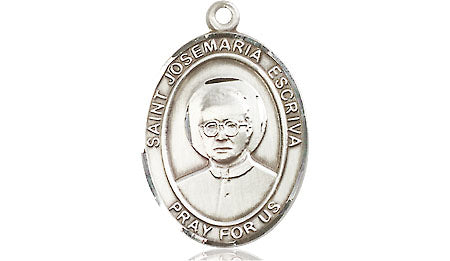 Extel Medium Oval Pewter St. Josemaria Escriva Medal, Made in USA