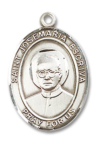 Extel Medium Oval Sterling Silver St. Josemaria Escriva Medal, Made in USA