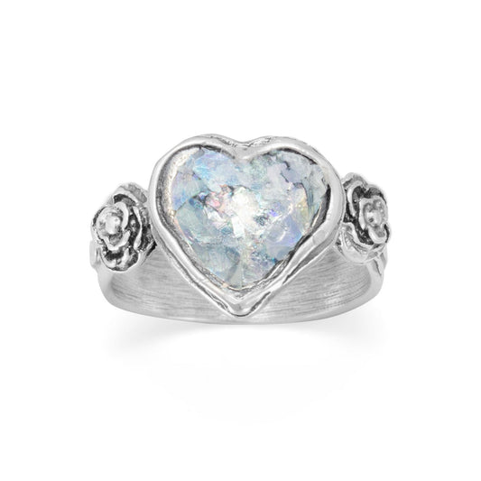 Extel Roman Glass Heart Ring