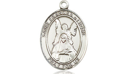 Extel Medium Oval Pewter St. Frances of Rome Medal, Made in USA