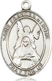 Extel Medium Oval Pewter St. Frances of Rome Medal, Made in USA