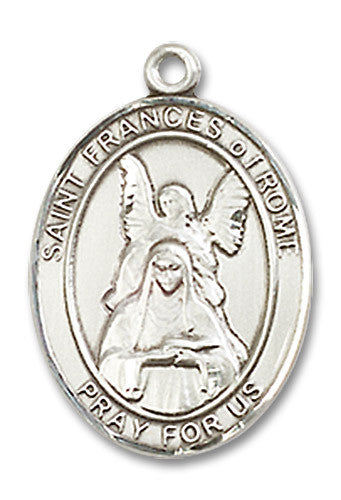 Extel Medium Oval Sterling Silver St. Frances of Rome Medal, Made in USA