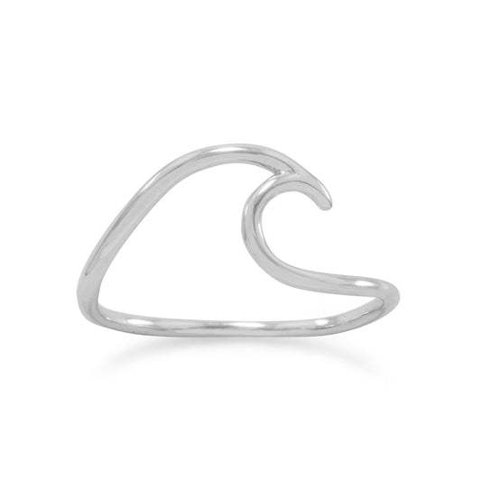 Extel "Wave of Fresh Air" Rhodium Plated Wave Ring