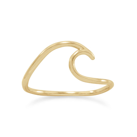 Extel 14 Karat Gold Plated Wave Ring