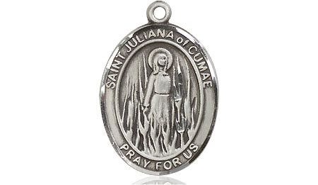 Extel Medium Oval Pewter St. Juliana Medal, Made in USA