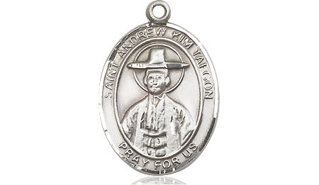 Extel Medium Oval Pewter St. Andrew Kim Taegon Medal, Made in USA