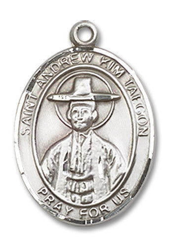 Extel Medium Oval Sterling Silver St. Andrew Kim Taegon Medal, Made in USA