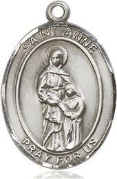 Extel Medium Oval Pewter St. Anne Medal, Made in USA