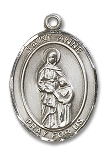 Extel Medium Oval Sterling Silver St. Anne Medal, Made in USA