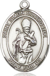 Extel Medium Oval Pewter St. Simon Medal, Made in USA