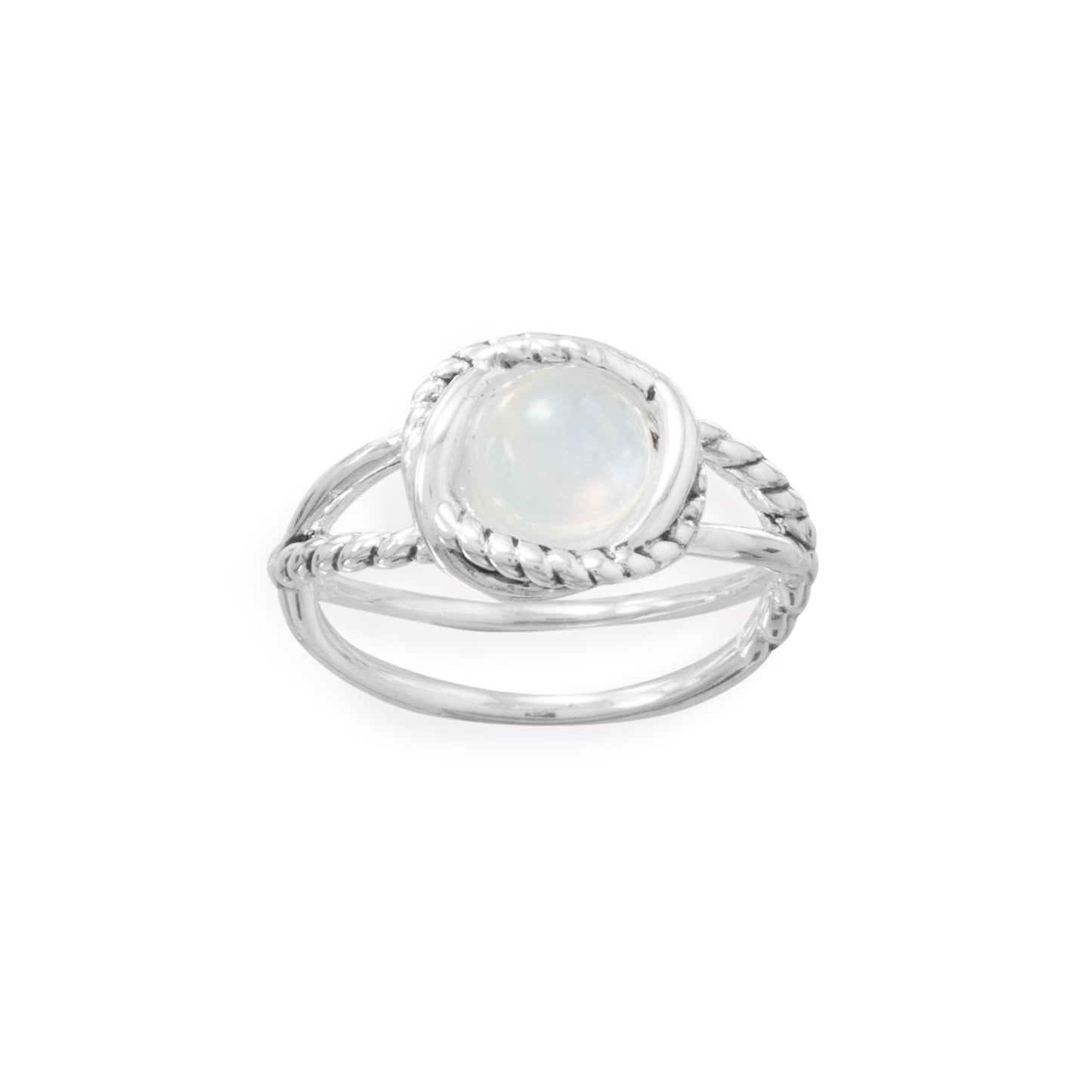 Extel Criss Cross Band Rainbow Moonstone Ring