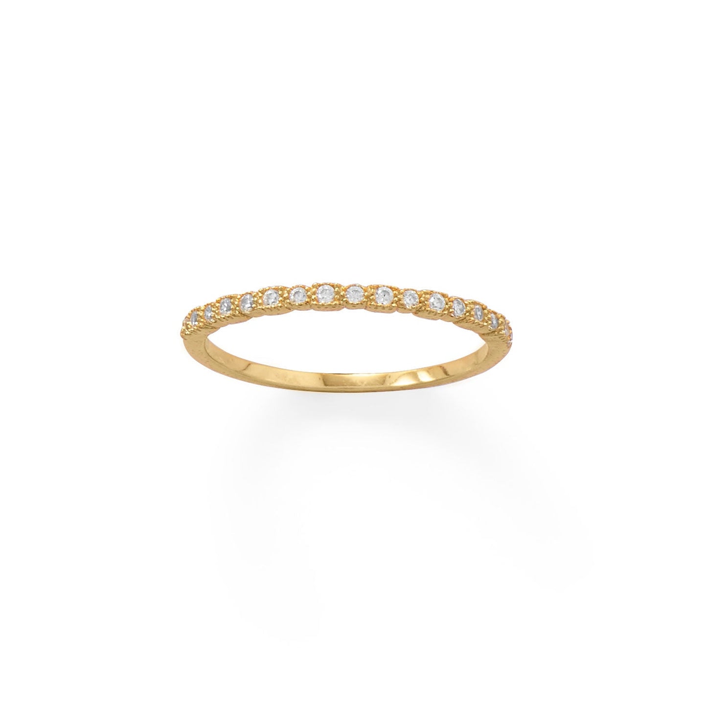 Extel 14 Karat Gold Plated Thin CZ Ring