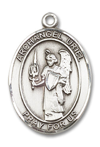 Extel Medium Oval Sterling Silver St. Uriel the Archangel Medal, Made in USA