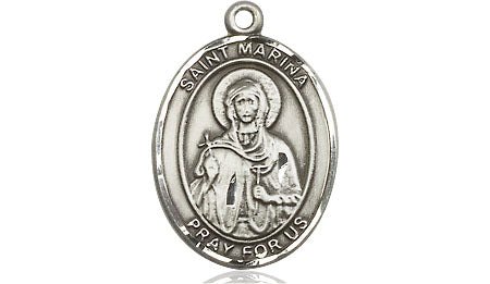 Extel Medium Oval Pewter St. Marina Medal, Made in USA