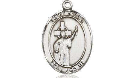 Extel Medium Oval Pewter St. Aidan of Lindesfarne Medal, Made in USA