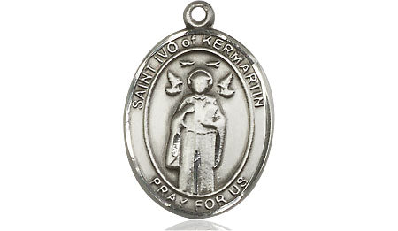 Extel Medium Oval Pewter St. Ivo Medal, Made in USA