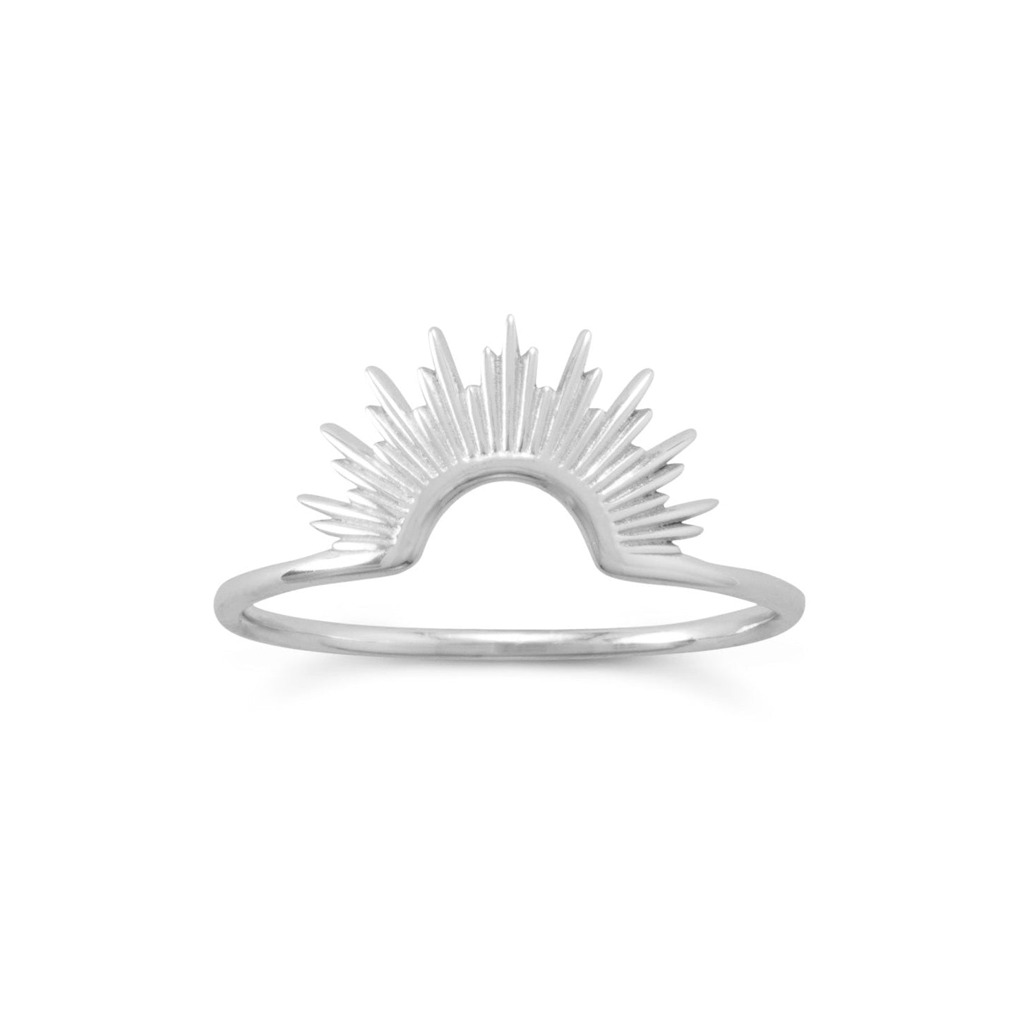 Extel "Shine On!" Shiny Silver Sunburst Ring