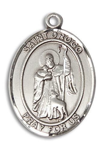 Extel Medium Oval Sterling Silver St. Drogo Medal, Made in USA