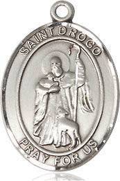 Extel Medium Oval Sterling Silver St. Drogo Medal, Made in USA