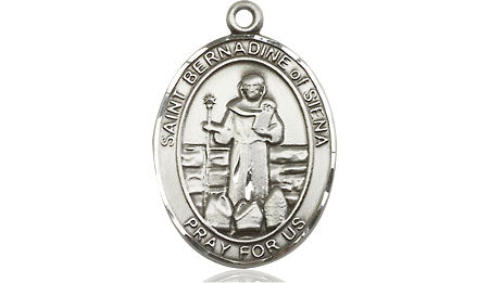 Extel Medium Oval Pewter St. Bernadine of Sienna Medal, Made in USA