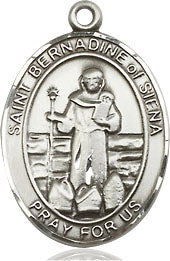 Extel Medium Oval Pewter St. Bernadine of Sienna Medal, Made in USA