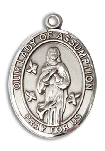 Extel Medium Oval Sterling Silver Our Lady of Assumption Medal