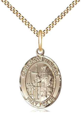 Extel Medium Oval 14kt Gold Filled St. Jacob of Nisibis Pendant with 18" chain, Made in USA