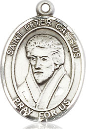 Extel Medium Oval Sterling Silver St. Peter Canisius Medal, Made in USA