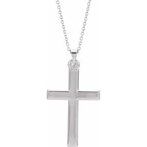 Extel Medium Platinum Mens Womens Religious Cross Pendant Charm