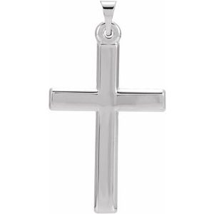 Extel Medium 14K White Gold Mens Womens Religious Cross Pendant Charm Made in USA