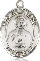 Extel Medium Oval Sterling Silver St. Peter Chanel Medal, Made in USA