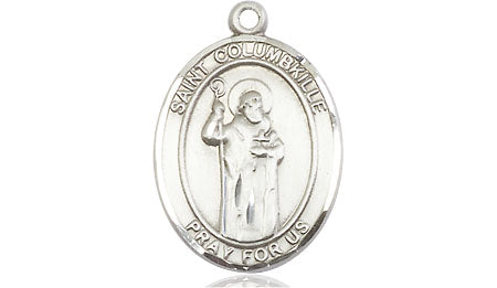 Extel Medium Oval Pewter St. Columbkille Medal, Made in USA