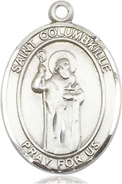 Extel Medium Oval Pewter St. Columbkille Medal, Made in USA