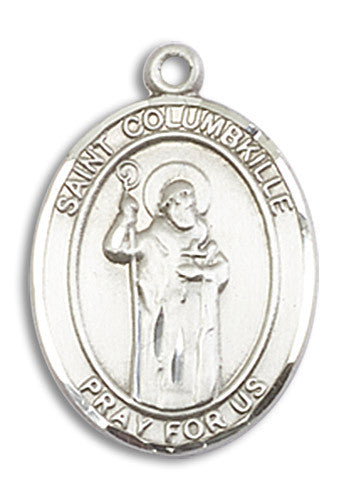 Extel Medium Oval Sterling Silver St. Columbkille Medal, Made in USA