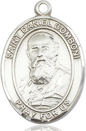 Extel Medium Oval Pewter St. Daniel Comboni Medal, Made in USA