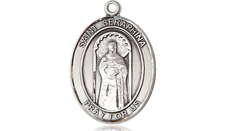 Extel Medium Oval Pewter St. Seraphina Medal, Made in USA